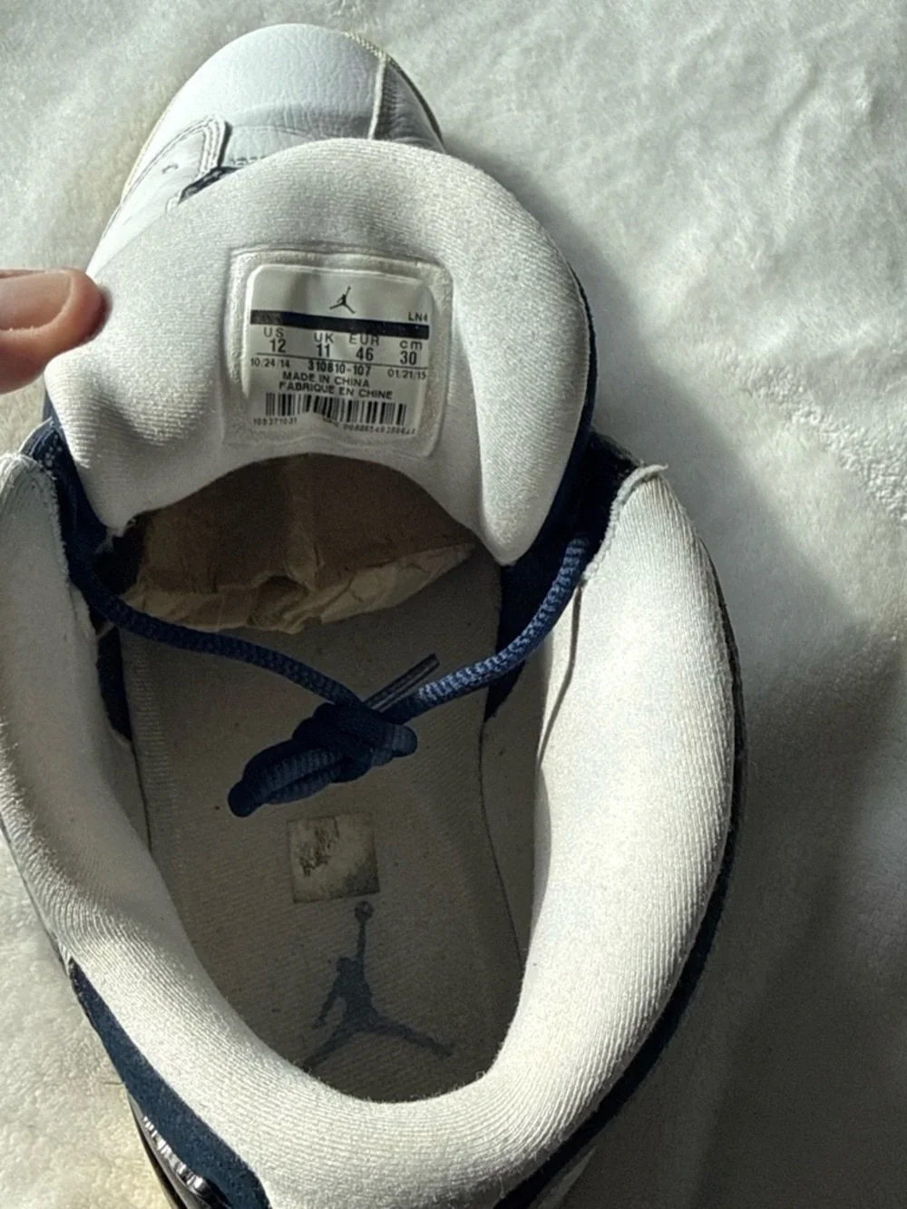 Jordan 13 retro low Men’s Sneakers - White / Navy with Teal Accents